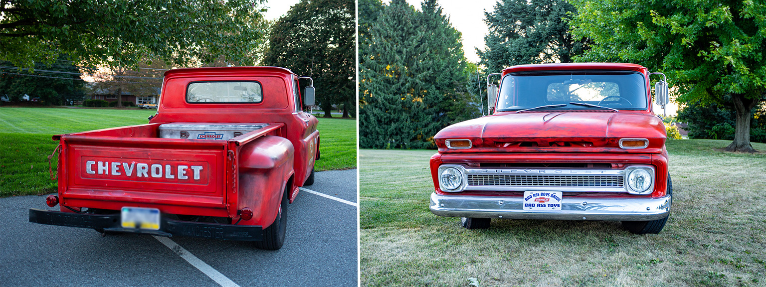 classic red truck rentals